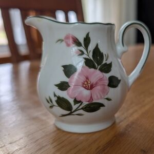 Vtg Winterling Kirchenlamitz Bavaria Creamer - Pink Floral & Green Trim